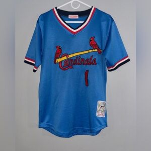 Ozzie Smith #1 M&N Retro St Louis Cardinals Blue MLB Sewn Baseball Jersey Medium